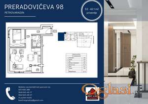 S3 - 42.10 m2 - JEDNOIPOSOBAN STAN U IZGRADNJI! PRERADOVIĆEVA 98 - PETROVARADIN, NOVI SAD!